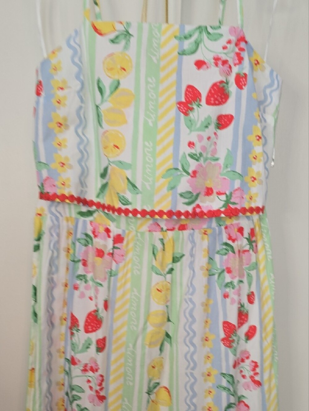 Japna White Floral Stripe Maxi Dress with Yellow & Pink Accents - Picture 3 of 10